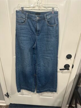 Talbots Wide-Leg Denim Jeans in Medium Blue